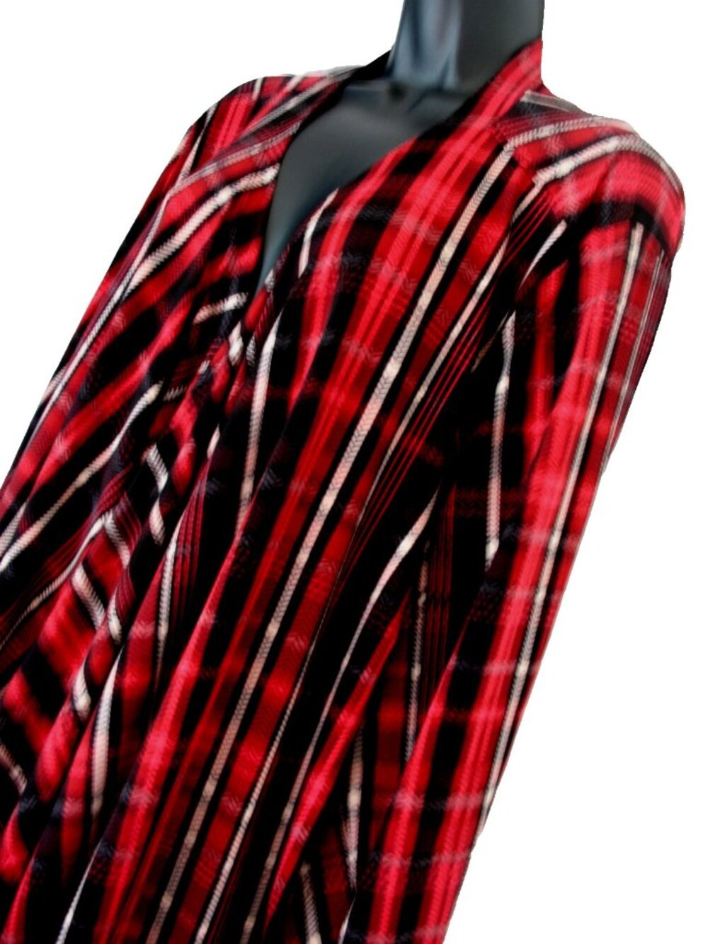 Avenue Women’s Kimono Duster Top 4X Boho/Plaid Fushia/Black - Picture 11 of 16